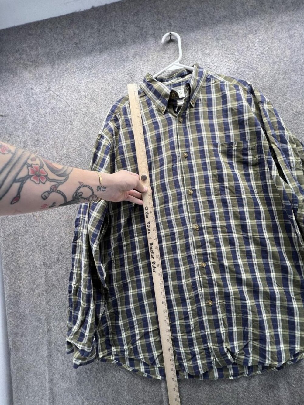 Orvis Shirt Men Large Blue Green Plaid Casual Button Down Cotton Preppy Outdoors - Picture 3 of 10